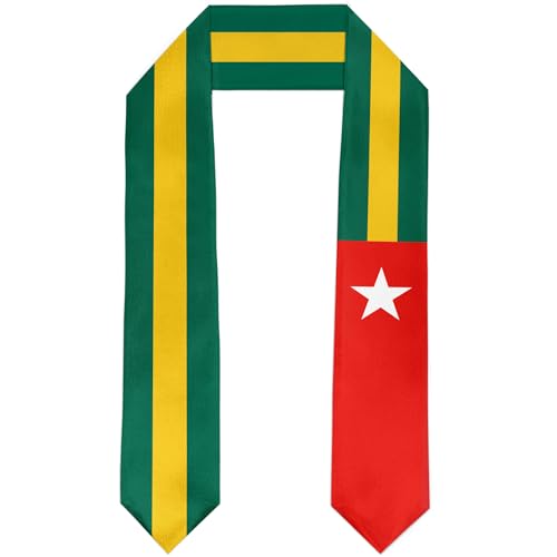 Togo Flag Graduation Stole Satin Stole Scarf for Study Aboard International Students 72