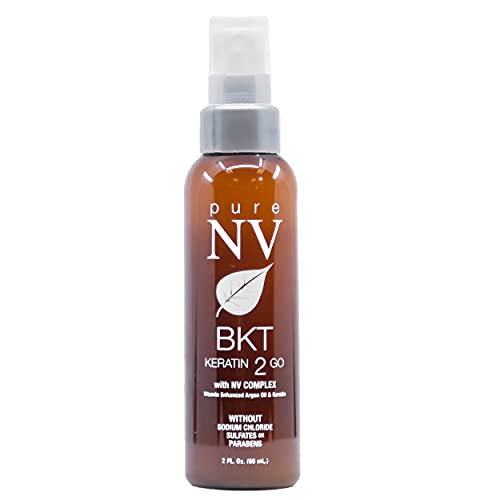 Pure NV Keratin 2 Go At Home Protein Treatment Eliminate Frizz & Make Hair Silky Smooth Made From Natural Vitamins & Minerals Keratin, Collagen & Argan Oil Infused To Repair, Restore & Strengthen 2 Oz