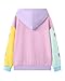 Latnnut Girls Pullover Hoodies Patchwork Graphic Printed Hooded Sweatshirt with Pocket Pink Size 11-12