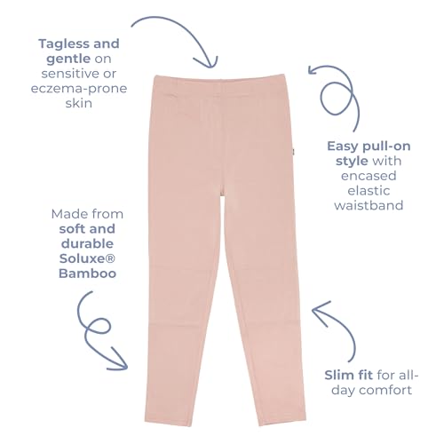 Little Sleepies Leggings for Girls, Soft Viscose from Bamboo, Toddler Leggings, Stretchy Girls Clothes, Sizes 6M - 6Y4