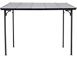 Anbaupergola Marvin – 3 x 3 m – 304 x 298 x 243 cm – Dunkelgrau
