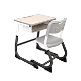 ZYWMZJ Verstellbares Kinderschreibtisch- Und Stuhlset Mit Aufbewahrungsschublade, Stifthalter Und Haken – Ideal for Zu Hause, Im Klassenzimmer Und for Nachhilfestunden(Gris)