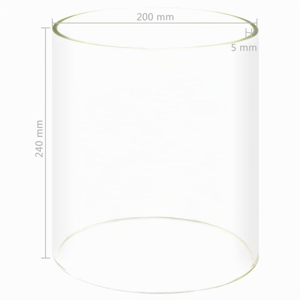 vidaXL Glaszylinder für Hot Dog Wärmer, Transparent, 200x240 mm, Borosilikatglas, hitzebeständiges Ersatzteil, Zubehör für Lebensmittelwärmer