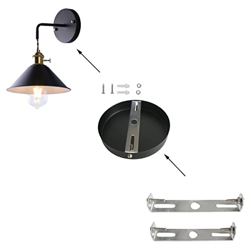 Image of 8Pieces Light Fixture Mounting Bracket Crossbar Kit for Ceiling Pendant Wall Light Sconce Mounting Plate with Screws