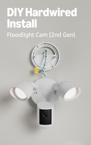 Image of Ring Floodlight Cam, Wired (newest model), White with Indoor Cam Plus, White