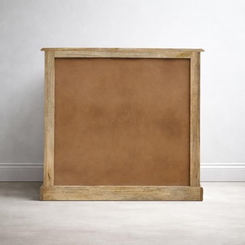 Image of The Attic Jodhpur Large Sideboard Cabinet for Kitchen and Living Room Storage Solid Wood Natural Matte Finish