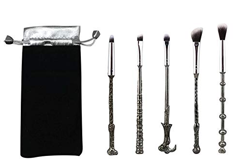 Anime World Gifts - 5Pcs Wizard Wand Silver Stainless Metal Makeup Brushes
