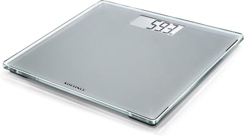 Soehnle Style Sense Compact 300 Personen Digitalwaage mit extragroßer Trittfläche, Waage mit gut lesbarer LCD-Anzeige, Personenwaage im extraflachen Design, Körperwaage aus Sicherheitsglas