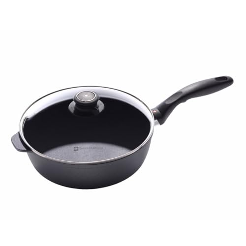 Swiss Diamond Nonstick Saute Pan with Lid, Diamond Coated Aluminum Deep Saute Pan with Lid, Dishwasher & Oven Safe Up To 500 °F, 9.5 Inch, 3.2 Quart Swiss Diamond Nonstick Saute Pan with Lid, Diamond Coated Aluminum Deep Saute Pan with Lid, Dishwasher & Oven Safe Up To 500 °F, 9.5 Inch, 3.2 Quart