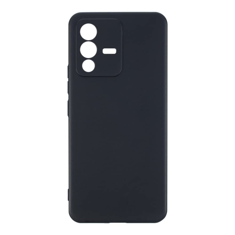 for Vivo S12 5G V2162A Case, Soft TPU Back Cover Shockproof Silicone Bumper Anti-Fingerprints Full-Body Protective Case Cover for Vivo V23 5G (6.44 Inch) (Black)