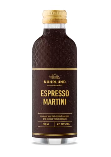 NOHRLUND Espresso Martini 10 3% (12x180ml) - Cocktail aus Kaffeelikör Wodka und den frischen Geschmacksnoten kalt gebrühten Kaffees. Servierfertiger Cocktail mit süßer und Vanille Aroma