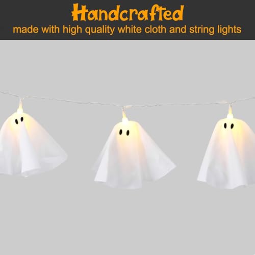 Halloween Decoration-Light Up Ghost Garland-Handmade LED Ghost String Lights Banner for Home Party Fireplace Mantle Windows Decor - Image 6