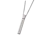 Handmade 14K drop bar necklace with a row of channel set diamonds on 14K gold chain in yellow or white gold