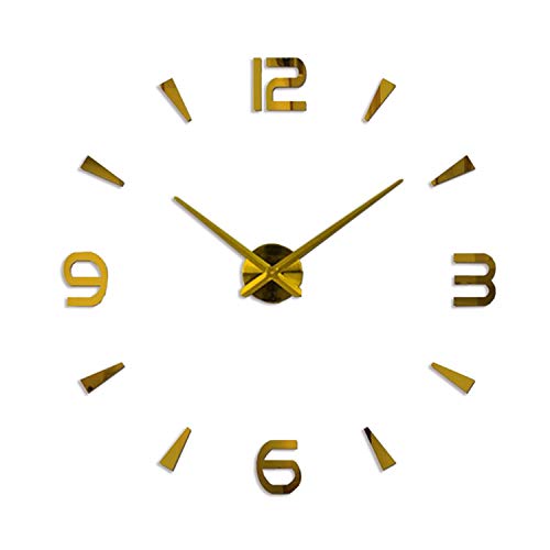 Super Big 3D DIY Mirror Wall Clock Acrylic Metal Modern Digital Watches Sticker
