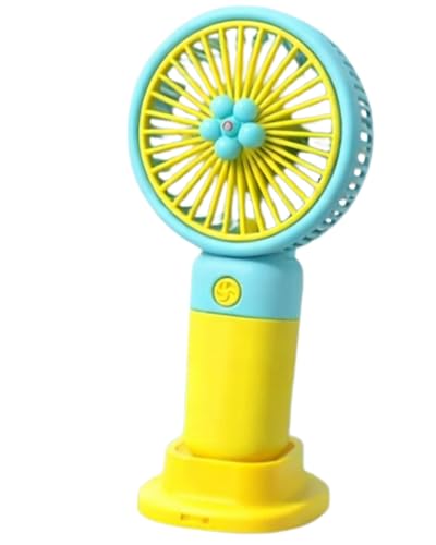 Image of Portable Handheld USB-C Rechargeable 3 Adjustable Speeds Mini Fan for Home Office & Outdoors (Yellow)
