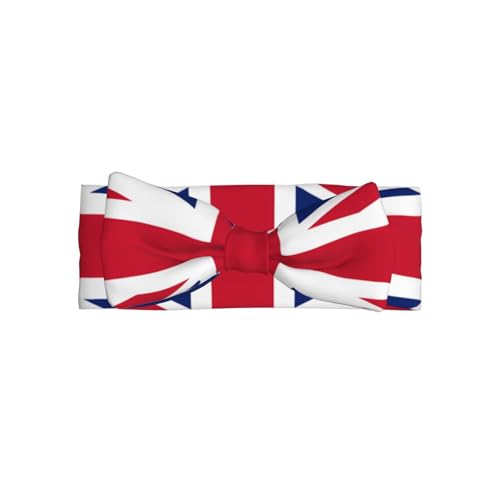 FoRes British flag Baby Bow Headband â€“ Cute & Delicate Hair Accessories for Newborns, Infants, Toddlers â€“ Skin-friendly Hairband, Black