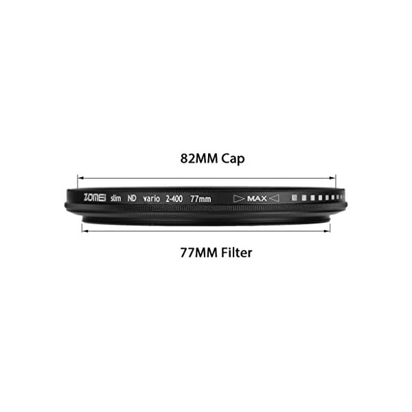 ZOMEI Einstellbare Slim Neutral Graufilter ND-Filter ND2-ND400-77 mm, Optisches Glas – Bild 5