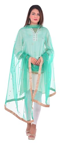 Image of YOUTHQUAKE Women's Embroidered Net Dupatta
