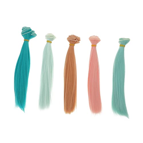 EPIGEIST - EPIGEIST 5 pièces Mèches de Cheveux pour Poupée Fibre Résistante Chaleur Perruques DIY pour Création et Personnalisation de Poupées