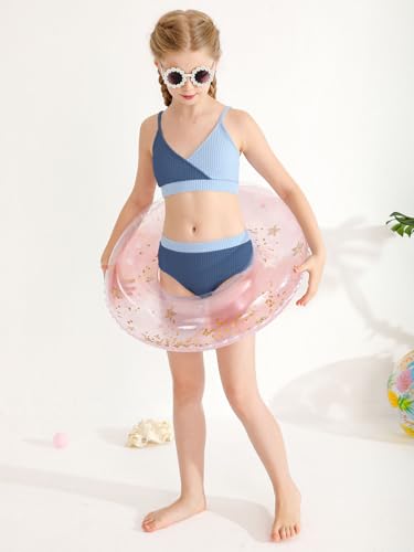 Girl's 2 Piece Swimsuit Solid Spaghetti Strap Bikini Sets Beach Bathing Suit Swimwear for Teen Girls4