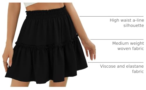 Image of Berydress Womens Ruffle Mini Skirt High Waist Flowy Casual Summer Skirts