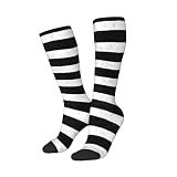 Pioyoku Black And White Stripes For Knee High Socks...