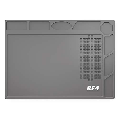 RF4 Silicone Repair Mat Heat Resistant 932℉ Magnetic Anti-static Electronics Soldering Mat Professional for Repairing Electronics Device (12.6x9.05 inch)