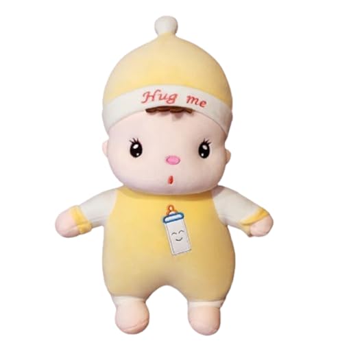 Image of Soft Yellow Chubby Baby Boy Plush Toy with Laughing Musical Sound - 50 cm Stuffed Teddy Bear Doll for Girls, Boys, Kids, Birthday Gift, Home Decor