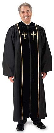Christian Brands Pulpit Robe: Black W/Gold
