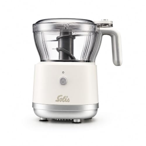 Solis Multi Chopper - Hachoir avec 2 récipients et disque émulsifiant pour légumes, viandes, herbes et sauces - Avec interrupteur de sécurité et ventouse - Passe au lave-vaisselle