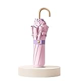 おしゃれ 可愛い 折りたたみ傘 無地フリルデザイン ゴールドのJ字型ハンドル 日傘 コンパクト 軽量 携帯便利 uvカット率 100 完全遮光 遮熱 紫外線遮断 upf50＋ 熱中症対策 日焼け防止 耐風撥水 晴雨兼用 レディース