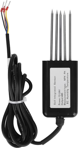 Image of 7 in 1 Soil Sensor for NPK EC pH Temperature Humidity Detection with Anti-Corrosion Electrodes Flame-Retardant Sealing and 2m Cable for Garden Agriculture Crop Monitoring Rduino UNO
