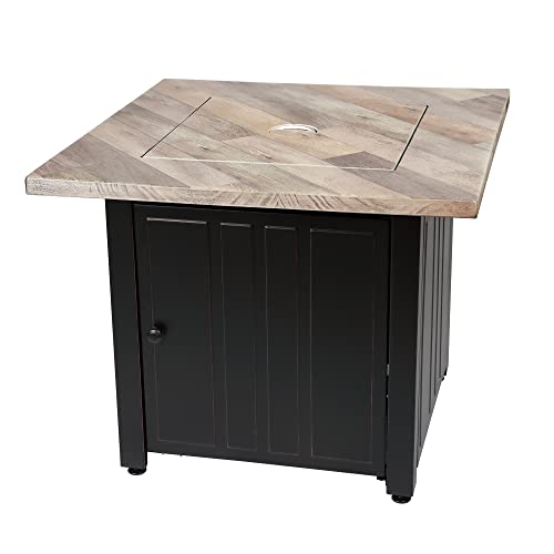 Endless Summer, The Harper, Square 30" Outdoor Propane Fire Pit, Includes Black Fire Glass, Table Insert, And Protective Cover #TOP4