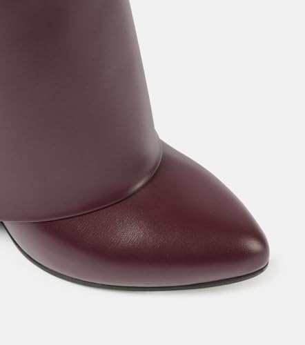 Women's Fold Over Boots Shark Lock Wedge Boots Pointed Toe Ankle Boots Fashion Trendy Wide Calf Dress Boots in Black, Brown, Wine Red Short Booties2