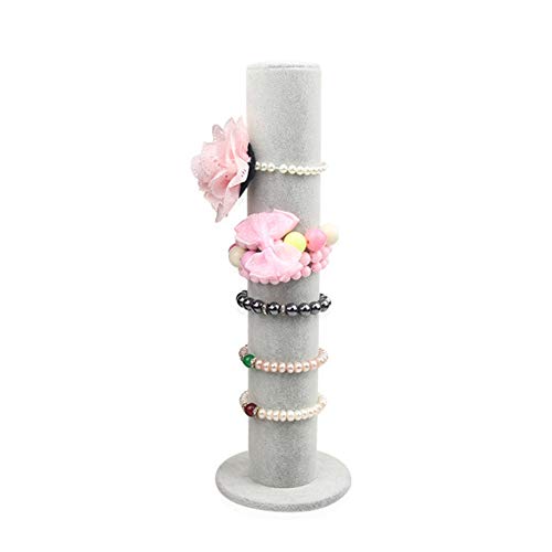 Organizador de terciopelo para pulsera de joyería,soporte de exhibición de joyas,correas,organizador de brazaletes barra en T, estante de storage de pulseras,para niñas,gris