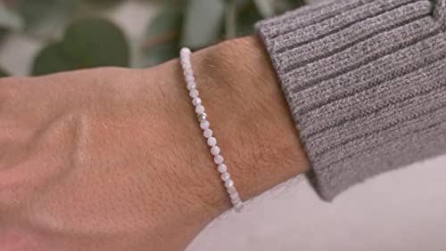 Bracelet perles pierre naturelle argent 925 sterling véritable - 3
