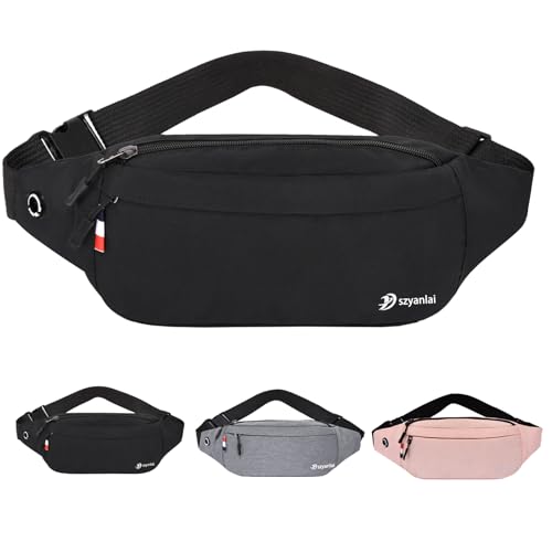 Bum Bag for Ladies Women Men Girls Bumbags Waist Fanny Pack with Headphone Jack and Adjustable Belt for Sport Running Hiking Jogging Gifts for Men Women