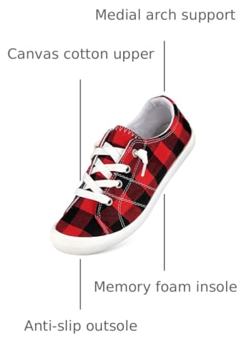 Image of Hxlber Women's Low Top Sneaker - Round Toe Comfort Casual Canvas Shoes Fashion Sneakers for Walking for Women