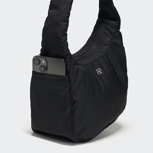 Image of Pander 4L Soft Nylon Crescent Shoulder Bag for Women, Medium Underarm Hobo Purse with Adjustable Strap, Water-Repellent