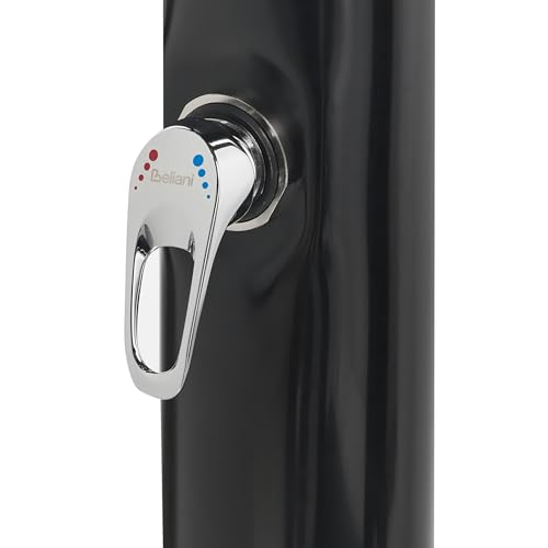 Beliani Doccia con Set di miscelatori da Giardino per Esterni in Acciaio Inox ad energia Solare Nero - 7
