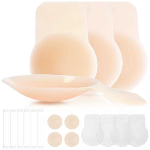 Image of Sticky Bra Push Up 2 Pairs, Nipple Covers for Women Silicone Adhesive Bra Pasties