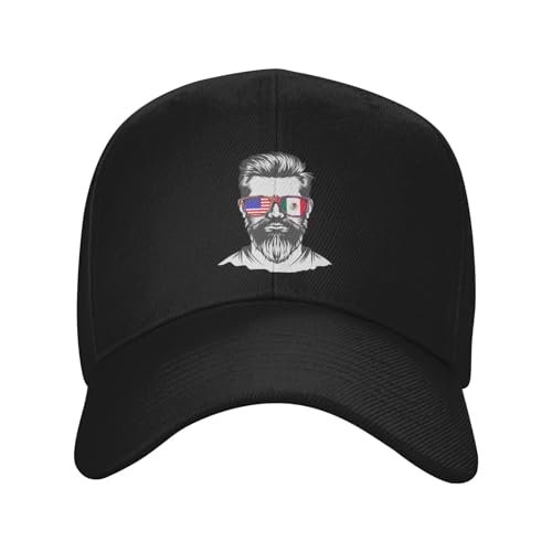 Mexican American Half Flag Boy USA Mexico Classic Duckbill Caps for Stylish Sun Protection Black