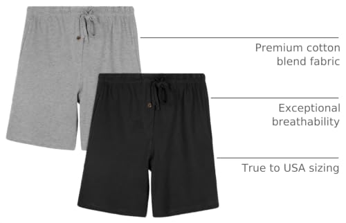 Image of Andrew Scott Men's Lounge Shorts | Drawstring & Pockets Cotton PJ-Sleep Short Bottoms | Multi Packs