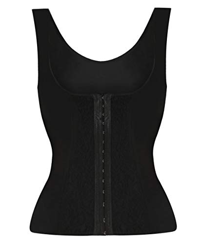 Everbellus Women's High Elastic Waist Trainer Vest Corset for Weight Loss Steel Boned Body Shaper Black XX-Large