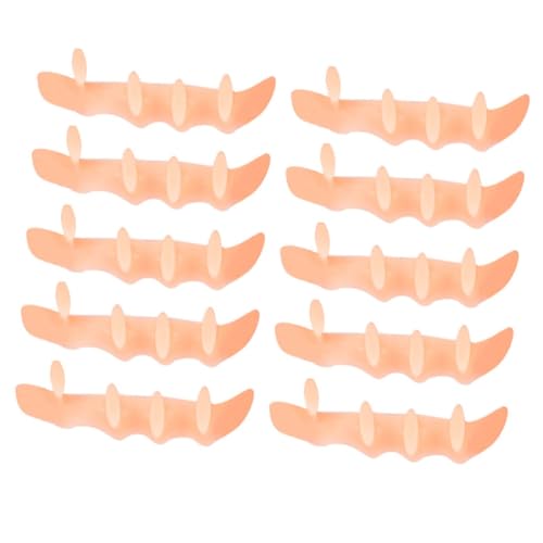 Healvian Silicone Toe Separators 10 Pack Toe Protectors for Men Toe Spreaders for Overlapping Toes Toe Guards Toe Wraps for Foot Correctors (skin)