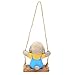 Swing Animal Hanging, Landscape Decoration Wear-Resistant for Home for Garden for Patio for Porch(Grey Swinging Teddy Dog)
