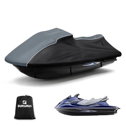 QUNSUNUS Jet Ski Cover for 2010-2014 Yamaha VX Cruiser&Cruiser HO Waterproof VX Cruiser Cover with Cotton Lining All Weather Waverunner Cover with Straps and Zipper