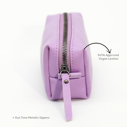 Image of VISMIINTREND Large Capacity Pencil Case - High Storage Pen Pouch Organizer for Office, School, and College Supplies (Lavender)