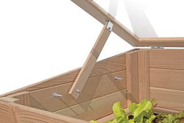 Gartenwelt Riegelsberger Premium Frühbeet Gemüsebeet Kräuterbeet 119x80xH21/30 cm aus Lärchenholz Hochbeetaufsatz