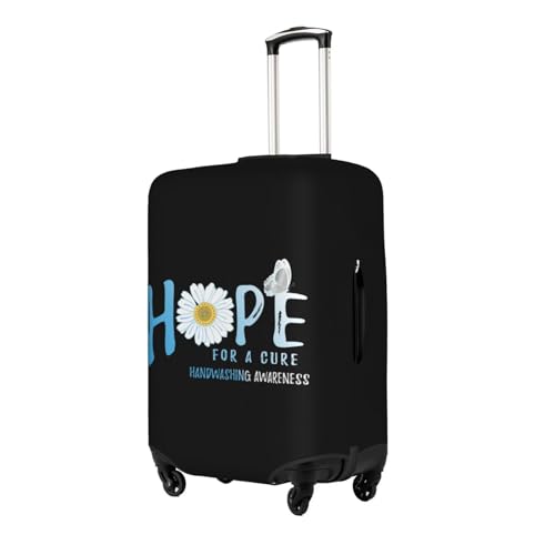 Travel Luggage Cover Hope For A Cure Handwashing Awareness Flower Fashion Washable Baggage Suitcase Protector Fit For Luggage Small2
